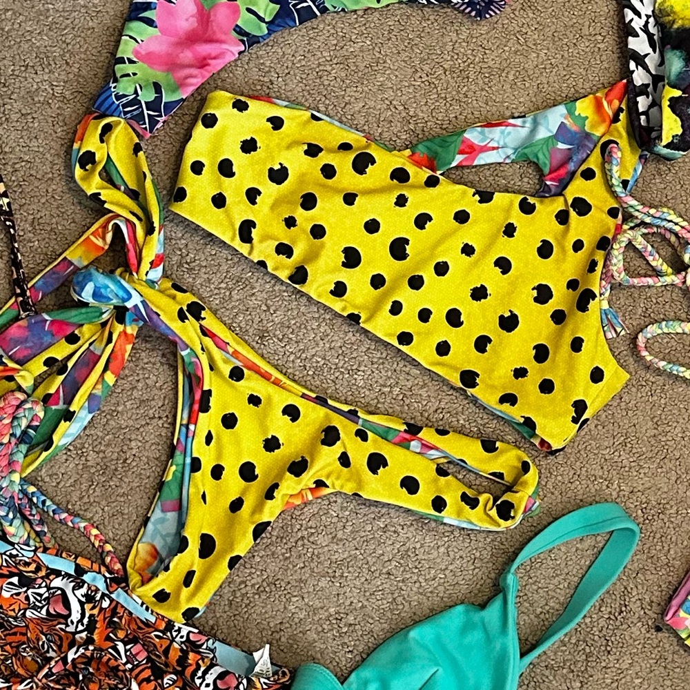 Moana Bikini Yellow Polka Dot Swimwear
